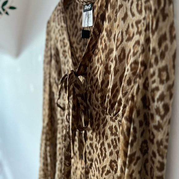 NWT Dolce and Gabbana D&G 100% silk leopard 44/30 - Picture 4 of 14